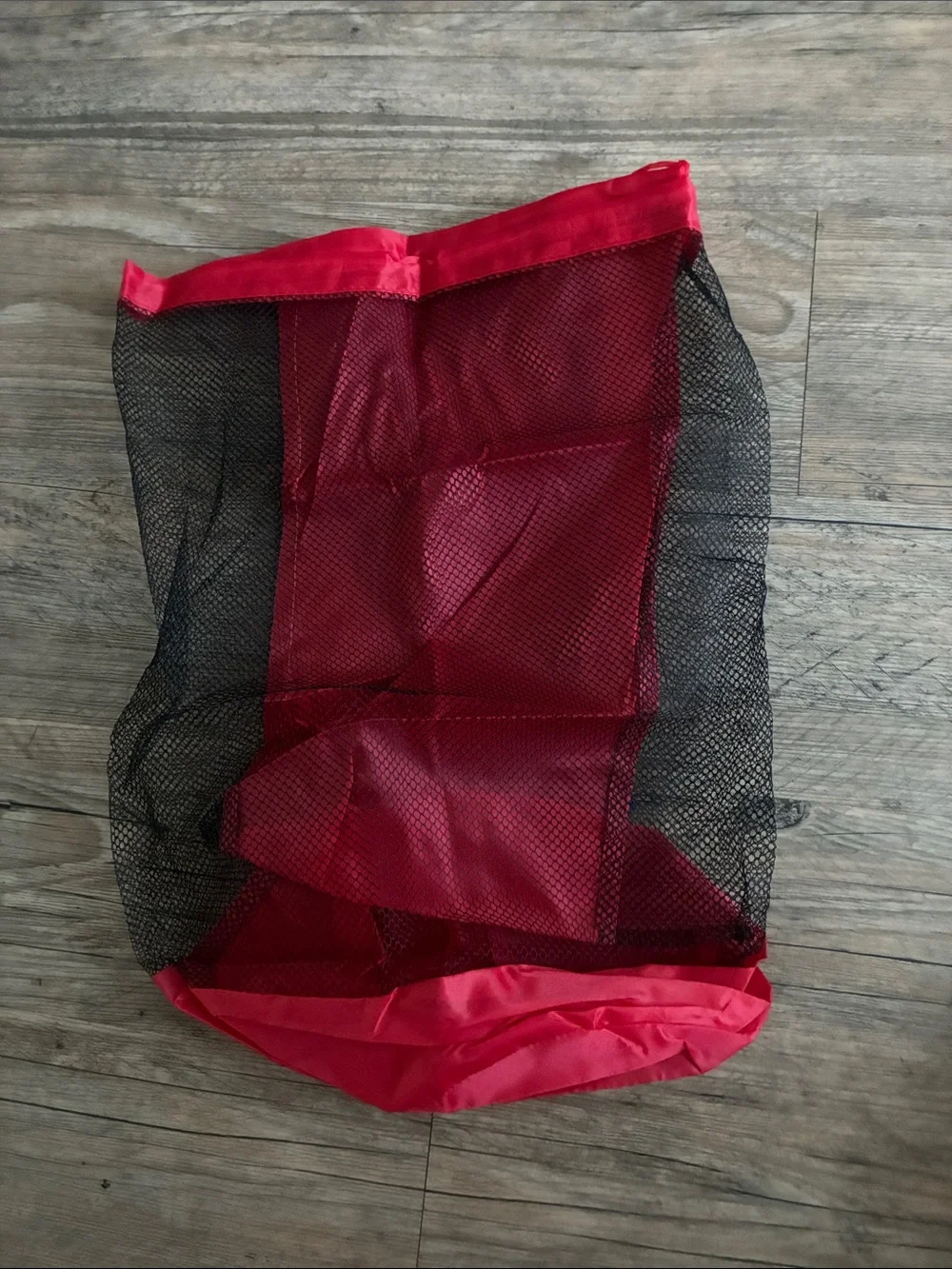 Red and Black Mesh Storage Bag
